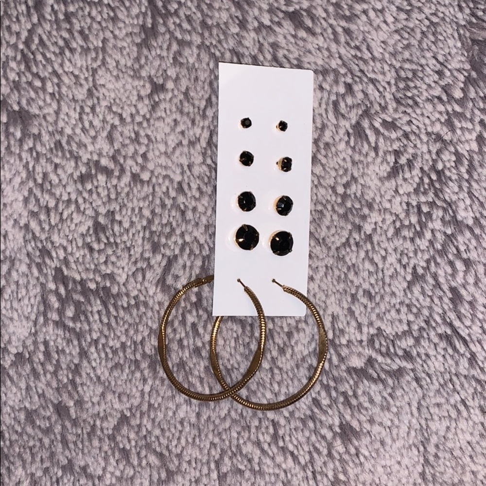 Hoop & Stud 5 Pair Earring Set *Free W/ Purchase